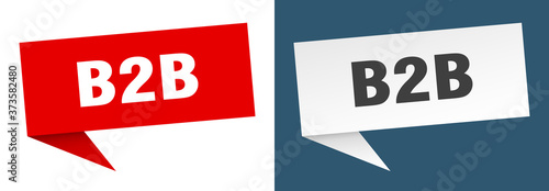 b2b banner sign. b2b speech bubble label set