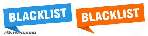blacklist banner sign. blacklist speech bubble label set