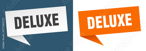 deluxe banner sign. deluxe speech bubble label set