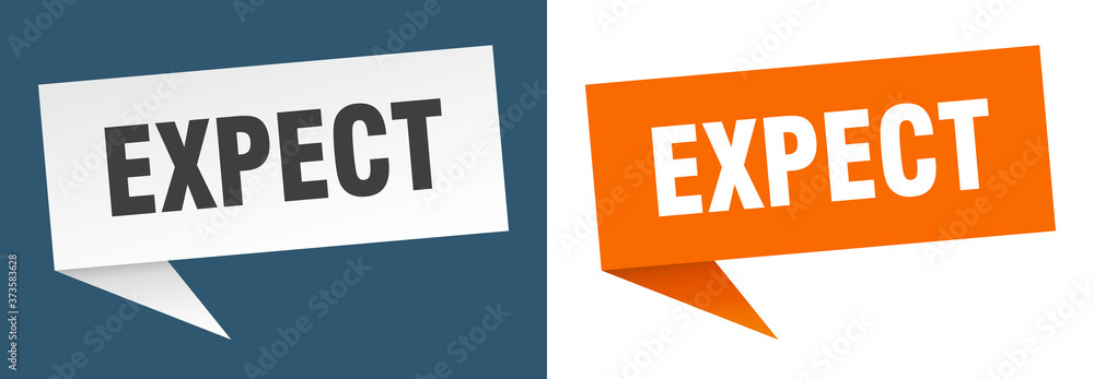 expect banner sign. expect speech bubble label set expect banner sign. expect speech bubble label set