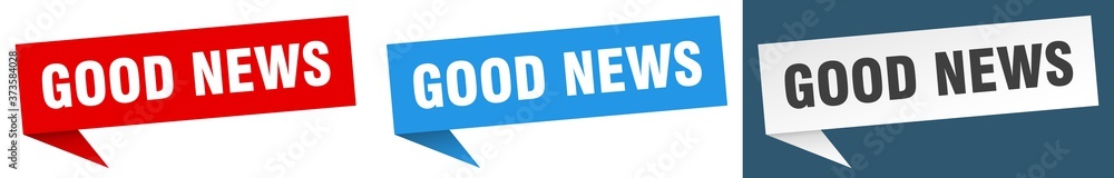 good news banner sign. good news speech bubble label set good news banner sign. good news speech bubble label set