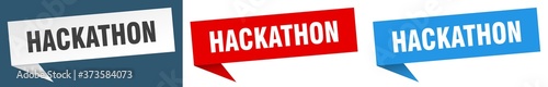 hackathon banner sign. hackathon speech bubble label set
