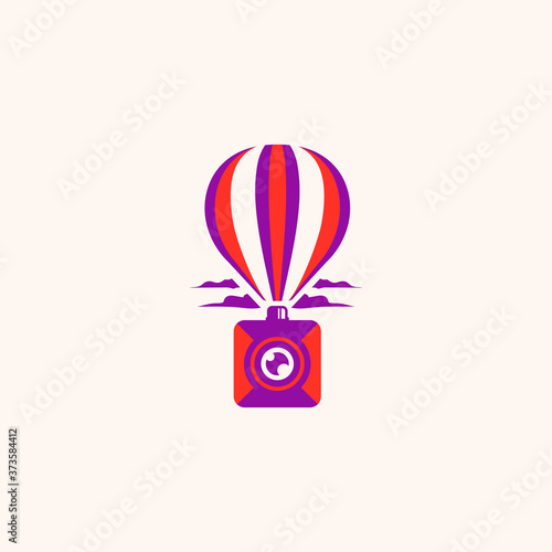 Creative Flat Travel Camera Logo Illustration