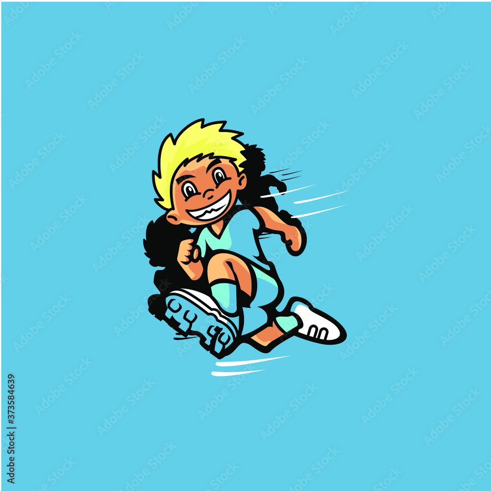 Cartoon Happy Soccer Kid Character Cartoon Happy Soccer Kid Character