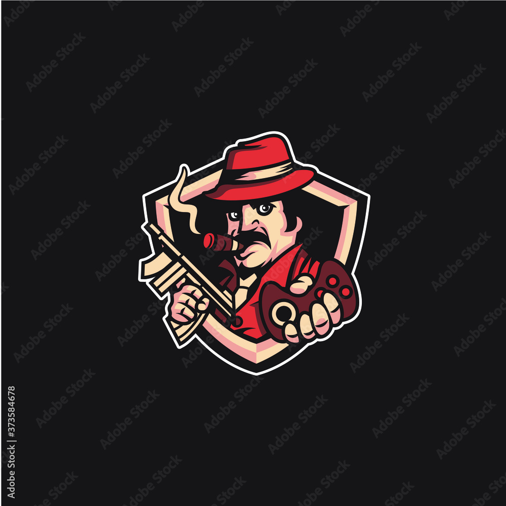 Cartoon E-Sport Gaming Mafia Logo Mascot Cartoon E-Sport Gaming Mafia Logo Mascot