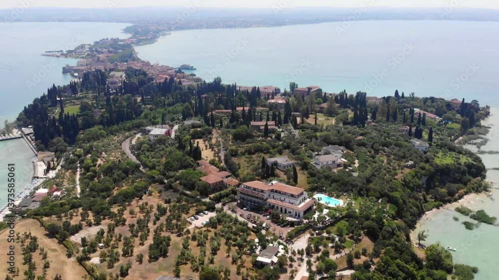 Aerial View Of A Small Town On The Peninsula (Sirmione, Italy) Aerial View Of A Small Town On The Peninsula (Sirmione, Italy)