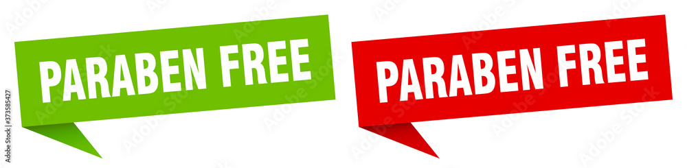 paraben free banner sign. paraben free speech bubble label set paraben free banner sign. paraben free speech bubble label set
