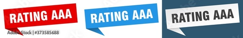 rating aaa banner sign. rating aaa speech bubble label set