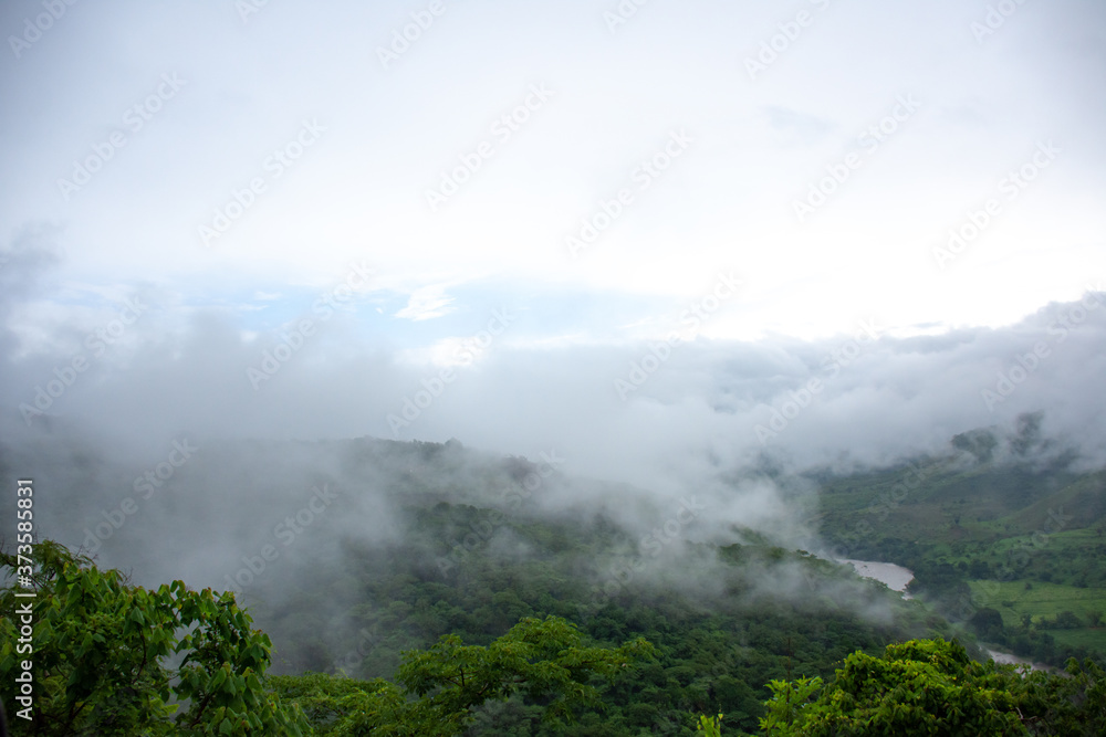beautiful cloudy mountain landscape