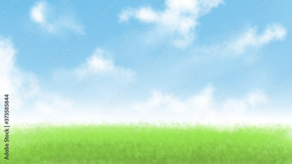 An background image of grassland  and blue sky