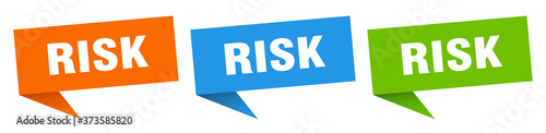 risk banner sign. risk speech bubble label set
