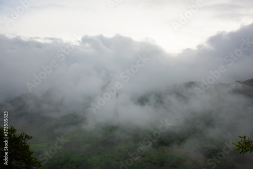 cloudy mountains landscape
