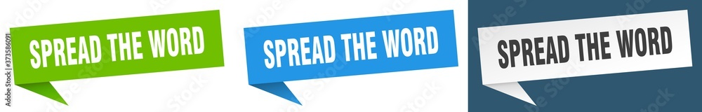 spread the word banner sign. spread the word speech bubble label set spread the word banner sign. spread the word speech bubble label set