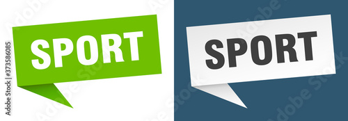 sport banner sign. sport speech bubble label set