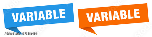variable banner sign. variable speech bubble label set