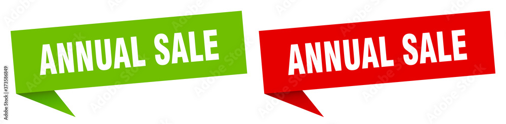 annual sale banner sign. annual sale speech bubble label set annual sale banner sign. annual sale speech bubble label set