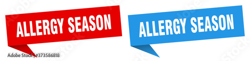 allergy season banner sign. allergy season speech bubble label set