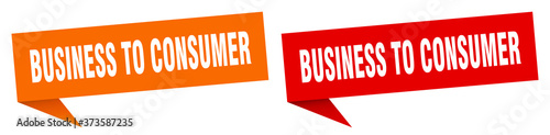 business to consumer banner sign. business to consumer speech bubble label set