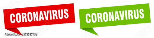 coronavirus banner sign. coronavirus speech bubble label set