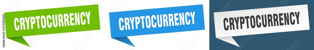 cryptocurrency banner sign. cryptocurrency speech bubble label set cryptocurrency banner sign. cryptocurrency speech bubble label set