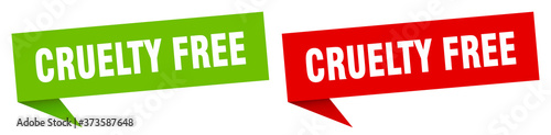 cruelty free banner sign. cruelty free speech bubble label set