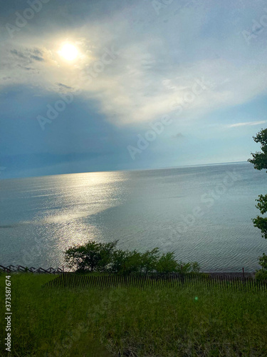 sunset over the lake