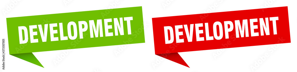development banner sign. development speech bubble label set development banner sign. development speech bubble label set
