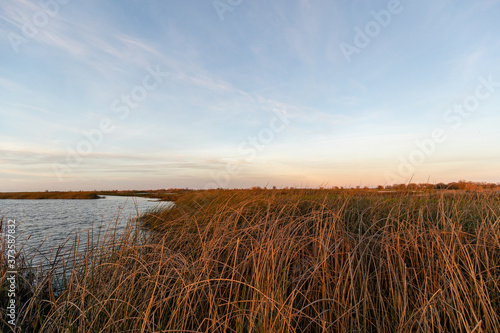 sunset over the lake