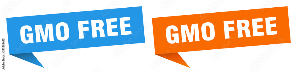 gmo free banner sign. gmo free speech bubble label set gmo free banner sign. gmo free speech bubble label set