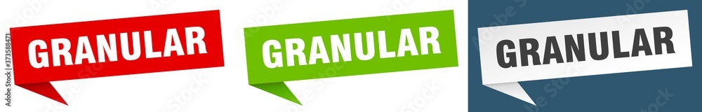 granular banner sign. granular speech bubble label set granular banner sign. granular speech bubble label set