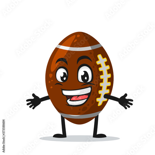 Vector illustration of rugby mascot or character open hand