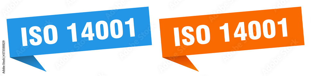 iso 14001 banner sign. iso 14001 speech bubble label set iso 14001 banner sign. iso 14001 speech bubble label set