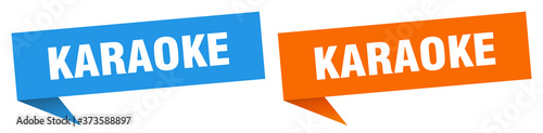 karaoke banner sign. karaoke speech bubble label set