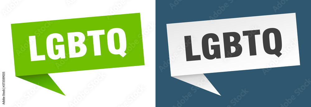 lgbtq banner sign. lgbtq speech bubble label set lgbtq banner sign. lgbtq speech bubble label set