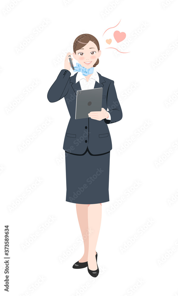 電話 ポーズ ビジネス スーツ 女性 タブレット 照れ 全身 電話 ポーズ ビジネス スーツ 女性 タブレット 照れ 全身