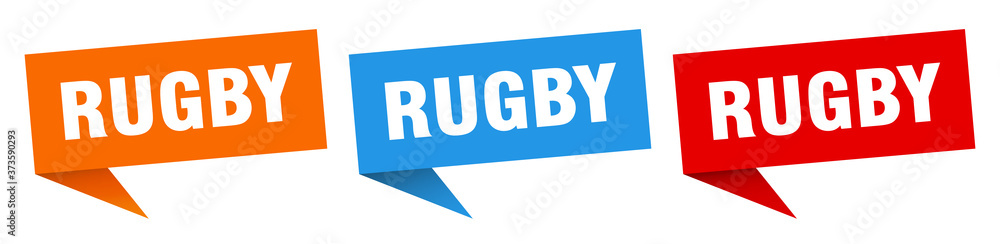rugby banner sign. rugby speech bubble label set rugby banner sign. rugby speech bubble label set