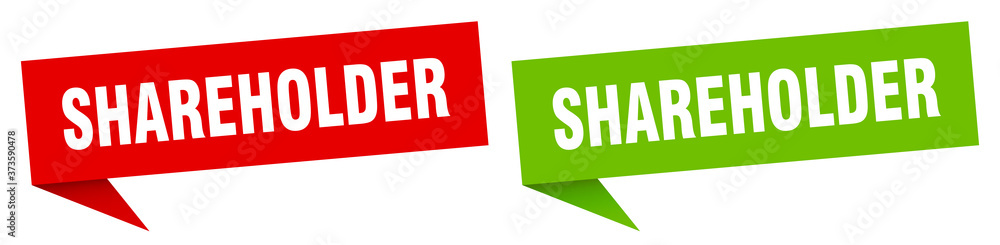 shareholder banner sign. shareholder speech bubble label set shareholder banner sign. shareholder speech bubble label set