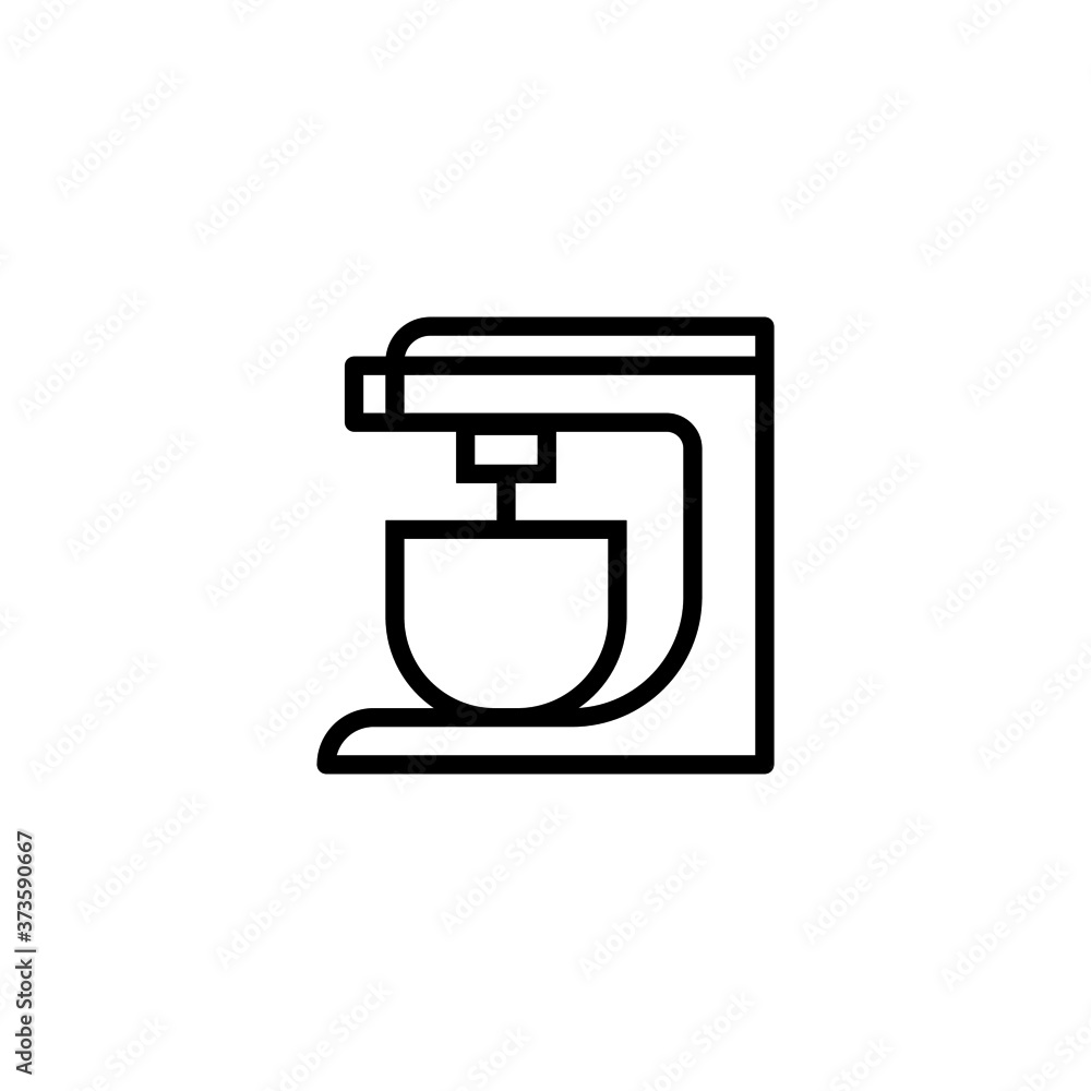 Mixer Icon in black line style icon, style isolated on white background Mixer Icon in black line style icon, style isolated on white background