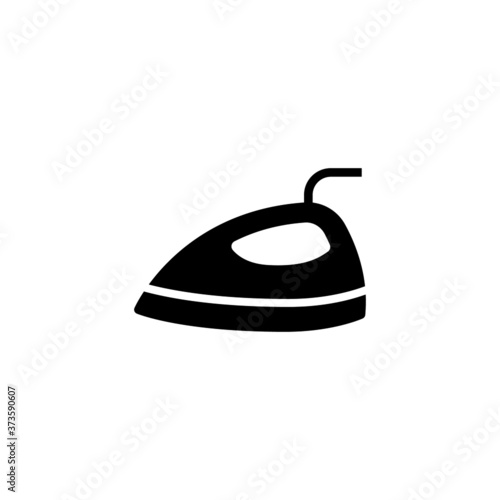 iron Icon in black flat glyph, filled style isolated on white background