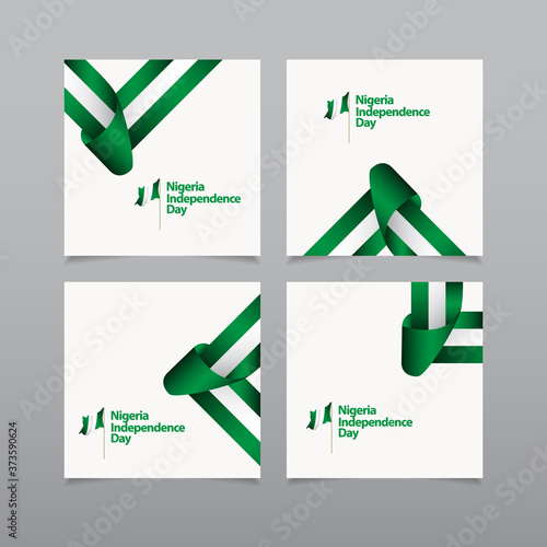Happy Nigeria Independence Day Celebration Vector Template Design Illustration