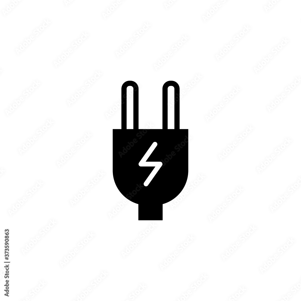 electric plugs, electrical 2 pins Icon in black flat glyph, filled style isolated on white background electric plugs, electrical 2 pins Icon in black flat glyph, filled style isolated on white background