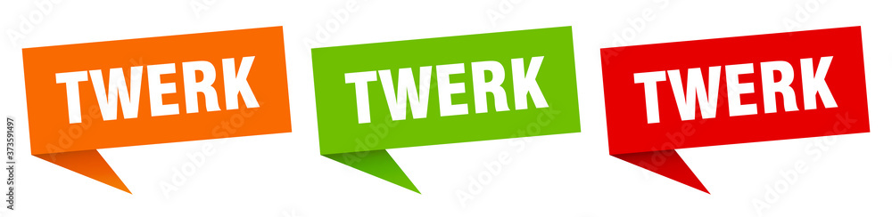 twerk banner sign. twerk speech bubble label set twerk banner sign. twerk speech bubble label set