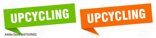 upcycling banner sign. upcycling speech bubble label set