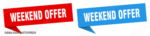weekend offer banner sign. weekend offer speech bubble label set