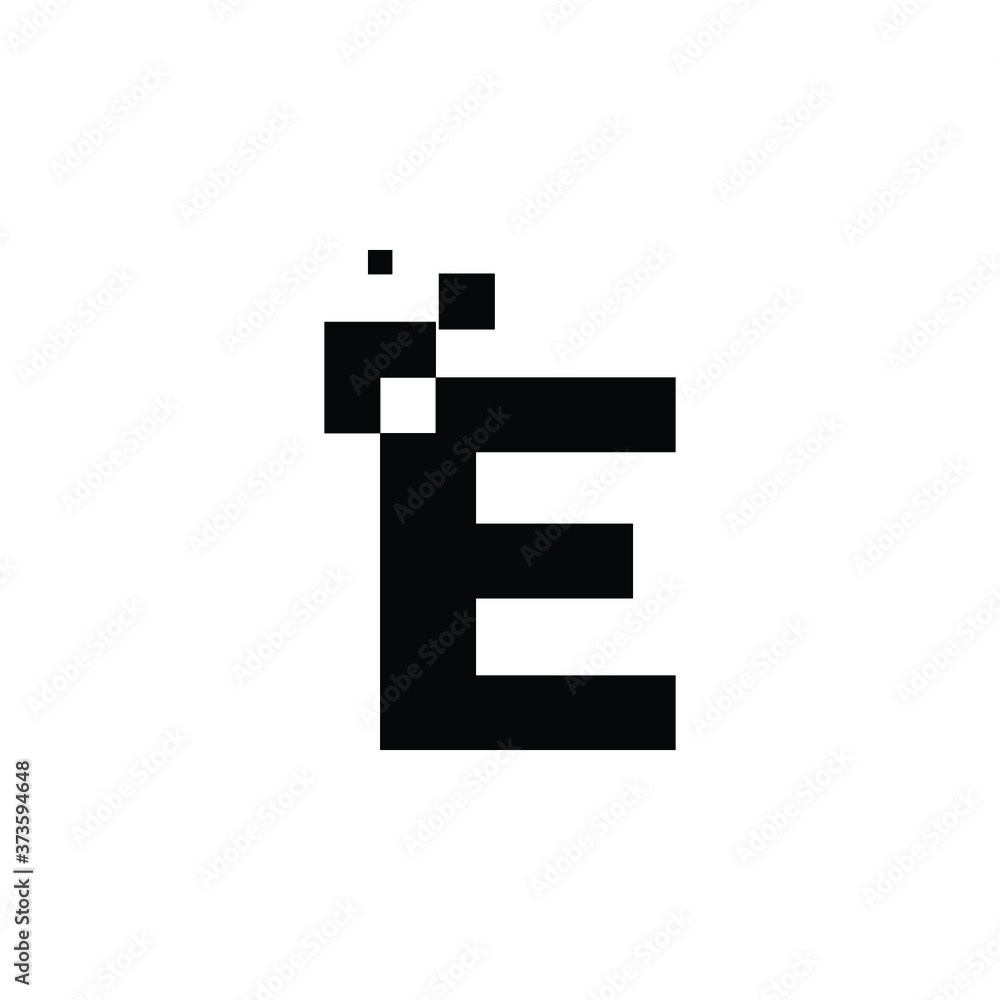 Initial Letter E with square shape monogram Logo Initial Letter E with square shape monogram Logo