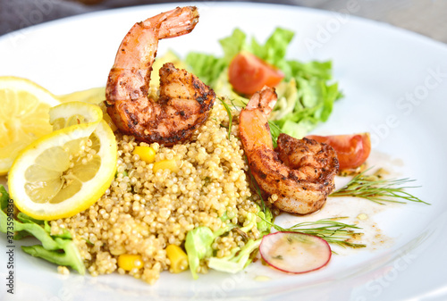  Spicy Grilled Shrimp with Quinoa Salad..meal plan food menu.