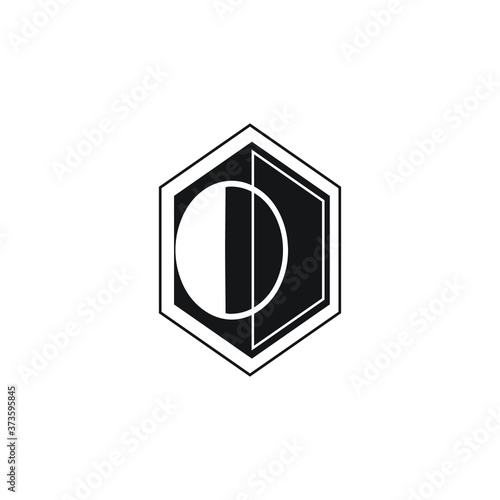 Initial Letter OD with polygon style monogram Logo
