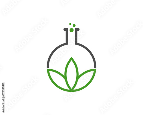 Combination lab test tube with cannabis leaf
