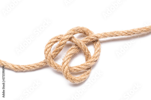 Rope with knot on white background © Pixel-Shot