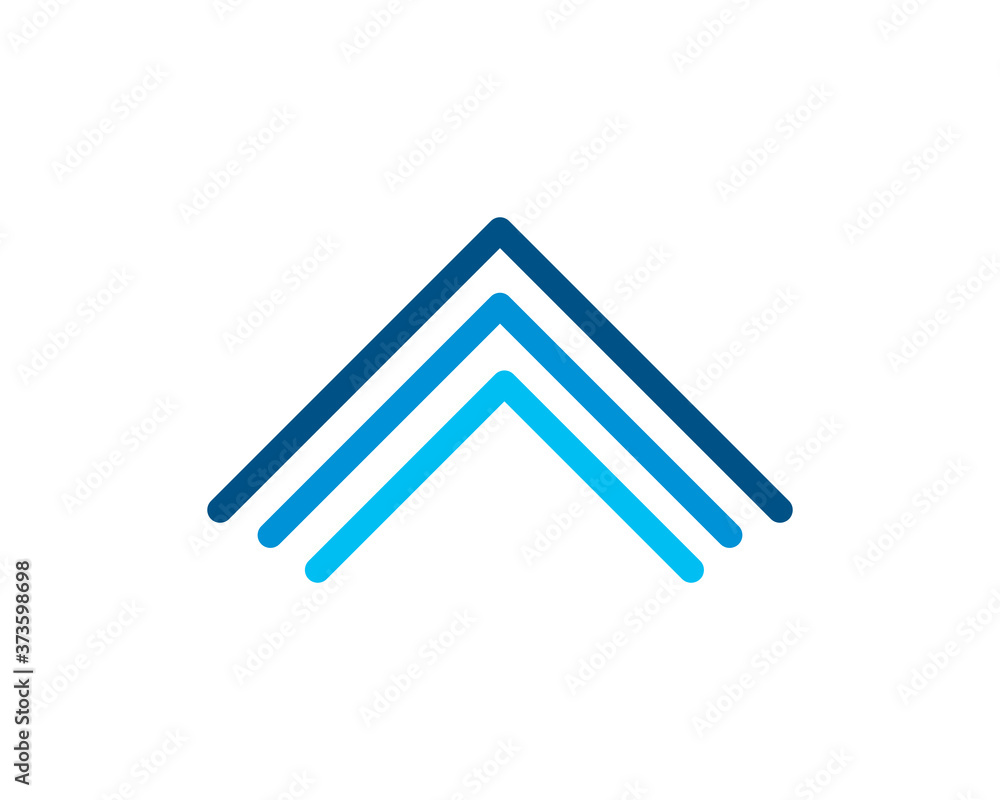 Simple abstract three mountain with blue line Simple abstract three mountain with blue line